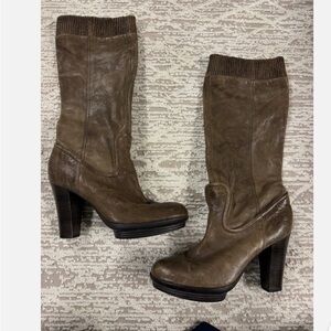 Frye Tan Heeled Boots